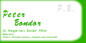peter bondor business card